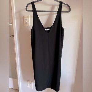 T by Alexander Wang Modern Contemporary Black V-Neck Shift Slip Dress Size 8 NEW